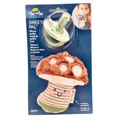 itzy ritzy 奶嘴娃娃 森林蘑菇 矽膠安撫奶嘴和毛絨玩具, 0個月以上, 1個