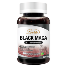 Lovita 黑鑽瑪卡素食膠囊 6:1高濃縮 4800mg, 0.9g, 60顆, 1罐