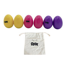 OPPA 奧福樂器 蛋沙鈴6件組 附束口袋 粉彩色, 1組, OFB01