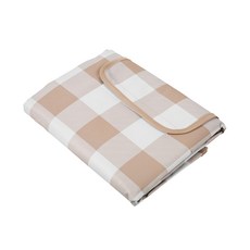comet 手提折疊式防水野餐墊, 米色格紋款
