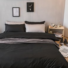 戀家小舖 40支精梳棉 雙人被套, 夜空黑