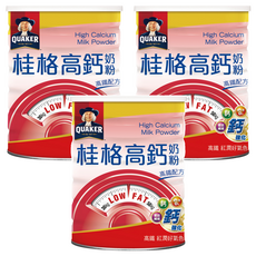 QUAKER 桂格 高鈣奶粉高鐵配方, 1.5kg, 3罐