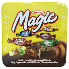 tayas MAGIC榛果風味巧克力 星星鐵盒造型, 500g, 1盒