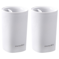 CHAHUA 茶花 Ag+銀離子抗菌分隔式牙刷牙膏收納杯，白色，PP材質，8cm x 12.5cm, 2個