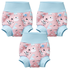 Splash About Brand New Happy Nappy 3D加強版 游泳尿布褲/尿布 粉紅動物園, XL, 3件