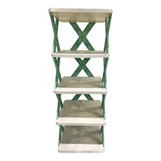 簡易鞋架/多層鞋架, 主體1組 層板2個 + 支架3支 24 x 26 x 17.5cm, 綠色, 5組