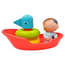 HABA 套圈探險船，德國 HABA 授權中國生產，適合18個月以上寶寶，增加口語表達能力，柔軟小海盜, 單一尺寸, 混合顏色, 1個