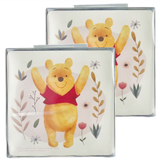 收納王妃 迪士尼維尼花草風 軟式珪藻土杯墊, 維尼好朋友 多色, 2個