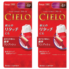 CIELO 宣若 EX 染髮霜 簡單一按 白髮用, 4P 自然紅棕, 2盒