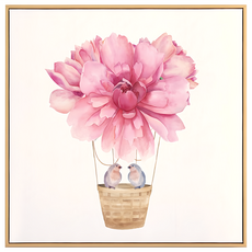 菠蘿選畫所 幸福起飛 牡丹掛畫 APLS4436D 40 x 40cm 框 - 居家裝飾藝術, 木色