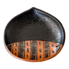 佐和陶瓷 志野黑栗珍味皿 - 日本製, 10.5 x 9.5 x 1.5 cm, 容量 60 mL, XL13105-39, 1個