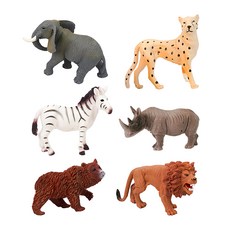 仿真野生動物模型小隻6件組 斑馬版, 1組