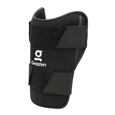 Greaten 極騰 棒壘球打擊長護肘, 21cm, 防撞擊, 拼接形設計, 黑色, 1個