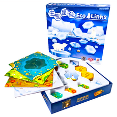 TWO PLUS 灣加遊戲 生態連線 Eco Links 繁體中文版 玩家版圖4個 + 道路板塊4色 x 16塊 + 動物棋子4色 x 6顆 + 金色數字板塊18個 + 排行板塊4個 + 沙漏 2~4人 7歲以上, 1盒