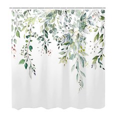 半島良品 不透光防霉防水浴簾 附掛勾, 花卉藤蔓, 1個