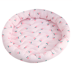 冰絲涼感寵物窩 圓型, 1個, 粉色蜜桃