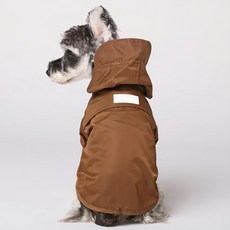 PEHOM 可調節式防潑水魔鬼氈雨衣 巧克力 XL 防雨 防水 狗雨衣, 1入