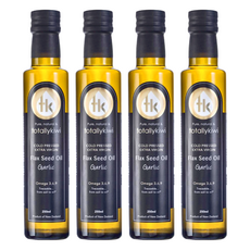 totally kiwi 紐西蘭冷壓初榨亞麻仁油 蒜香, 250ml, 4瓶