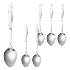 百貨King 高級不鏽鋼中餐匙 17.1cm長 3.3cm匙面寬, 幸運草, 6支