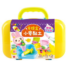 幼福 忍者兔 手提盒黏土 歡樂下午茶 8色小麥黏土 附工具10件+餐墊1張, 1組, 316g