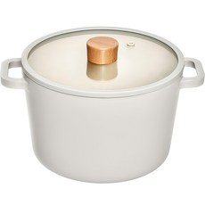 Klina LUA系列 IH電磁爐適用 雙耳湯鍋, 22cm, 奶油白色, 1個