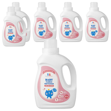 BUSYANGEL 柔順嬰兒衣物柔軟精 爽身粉香味 大容量 溫和配方, 2L, 6瓶