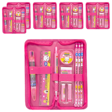 misoro 4000拉鍊盒文具組, 粉紅色, 6組
