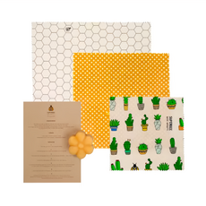 SUPERBEE 蜂蠟 保鮮布DIY 3件組 100% GOTS認證有機棉, 1組