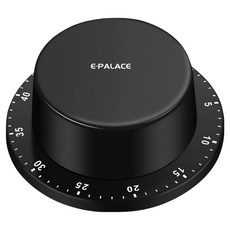 E-PALACE 依鉑雷司 瑞典廚房 背部強力磁吸設計 高分貝機械式計時器, 1個, 黑色
