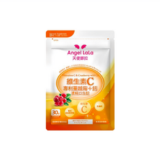 Angel LaLa 天使娜拉 維生素C蔓越莓+鈣濃縮口含錠, 30顆, 1包