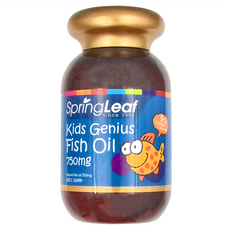 SpringLeaf 綠芙特級 兒童魚油軟膠囊 750mg, 90顆, 1瓶