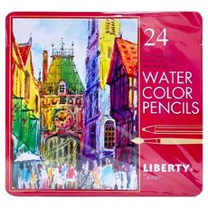 LIBERTY 利百代 克林 教堂水彩色鉛筆 24色 鐵盒裝 繪畫塗鴉, 1盒
