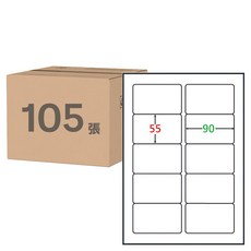 鶴屋 A4三用電腦標籤 32號 B5590 90 x 55mm, 105張, 10格