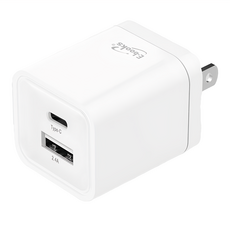 E-books 智能12W Type C + USB 雙孔快速充電器 支援全球電壓範圍 體積小巧 隨身攜帶無負擔 六重保護功能 最大輸出2.4A, 白色, 1個