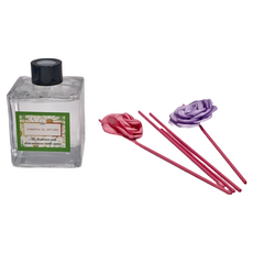 QiMart 春夏款珪藻土擴香瓶 台灣製 480g, 1組, 絲絨玫瑰, 200ml