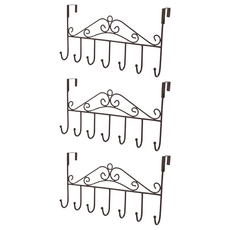 宮廷款七鉤 - 多功能鐵製門後掛架, 古銅, 3個