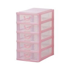 生活King 小可愛置物架 5層, 收納盒 抽屜盒, 23 x 16 x 30.7cm, 粉色