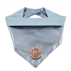 HAPPY GO PUPPY 寵物領巾 後方用扣子固定, 湖光粼淺藍, M, 湖光粼粼 淺藍, 1條