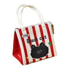 Mega 時尚多彩動物加厚鋁箔保溫袋, 23 x 17 x 21cm, 紅色黑貓, 1個