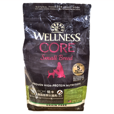 WELLNESS 寵物健康 CORE 低卡無穀系列 小型犬乾飼料, 新鮮火雞肉, 4lb, 1袋