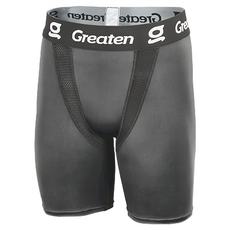 Greaten 極騰 男款 棒壘球專用內搭褲 設置護襠袋 吸濕排汗 貼身透氣 彈性布料, L, 黑色