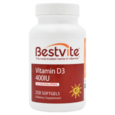 Bestvite 維他命D3膠囊 400IU, 250顆, 1罐