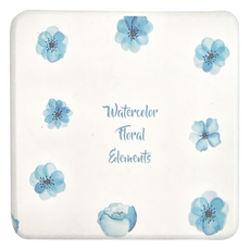 方形小清新杯墊 6個, 藍色意想, 1組