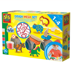 荷蘭SES 創意黏土超值工具組7色 1-4歲, Multicolor, 90g, 1盒