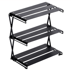WellHike 玩客 黑化鋁合金置物架, 3層, 黑色, 1個