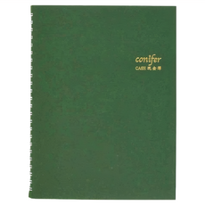 conifer 綠的事務 25K 經典系列 活頁現金本, 日本進口環保書皮 活頁線圈好翻頁, 綠色, 1個