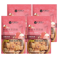 台灣茶人 熊鑽水果茶磚 荔枝玫瑰, 真材實料, 養顏美容配方, 20g, 7顆, 4包