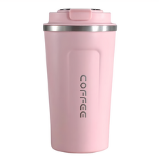 智能測溫咖啡杯 素面款 304不銹鋼材質 保溫保冷6小時, 粉色, 1個, 510ml