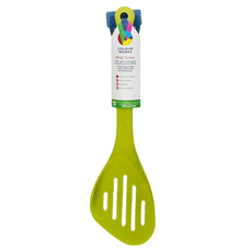 Colourworks 不沾鍋矽膠斜角濾油鍋鏟 防刮, 綠色, 1支