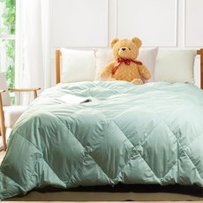 Carolan 100%天然水鳥雙人羽絨被, 科技藍